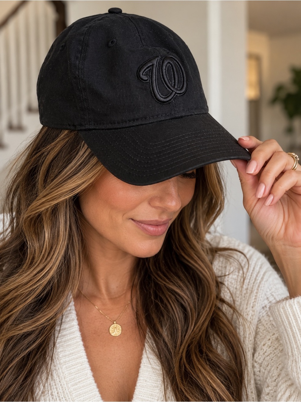 🔹 New Era Neutral Black Washington Nationals 9TWENTY Adjustable Hat